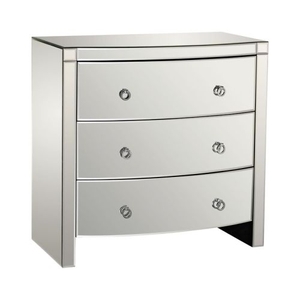 Bow Front 3-Drawer Mirror Chest
