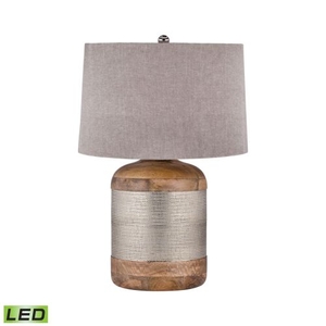 German Silver Drum Led Table Lamp