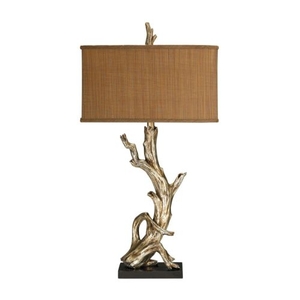 Driftwood Table Lamp In Silver Leaf