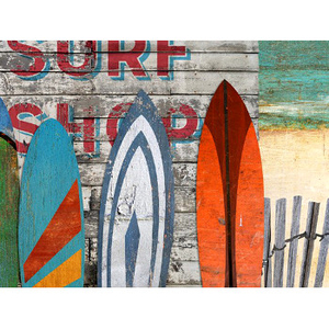 Beach Surfboards Wood Wall Art