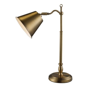Hamilton Desk Lamp In Antique Brass With Matching Shade