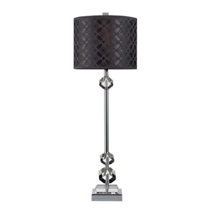 Chamberlain Table Lamp In Chrome And Clear Crystal With Laser Cut Shade
