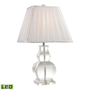 Downtown Solid Clear Crystal Led Table Lamp