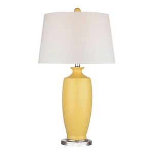 Halisham Ceramic Table Lamp In Sunshine Yellow