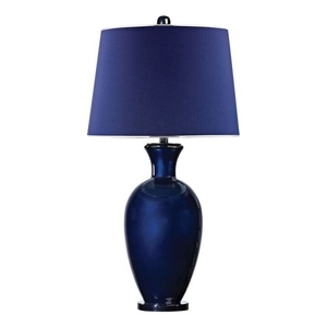 Helensburugh Glass Table Lamp In Navy Blue