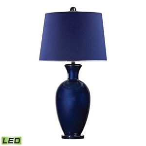 Helensburugh Glass Led Table Lamp In Navy Blue