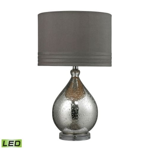 Bubble Glass Led Table Lamp In Mercury Plate Finish