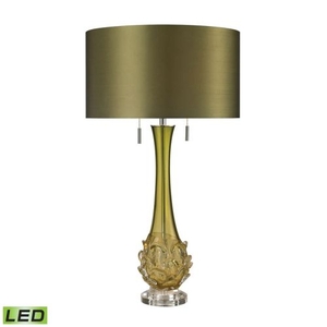 Vignola Free Blown Glass Led Table Lamp In Green