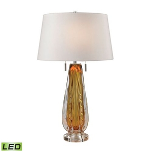Modena Free Blown Glass Led Table Lamp In Amber
