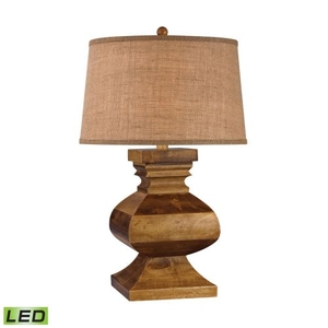 Carved Wood Led Post Lamp