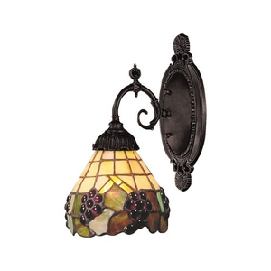 Mix-N-Match 1 Light Wall Sconce In Vintage Antique And Stained Glass