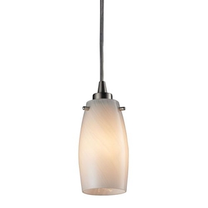 Favelita 1 Light Led Pendant In Satin Nickel And Cocoa Glass