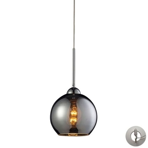 Cassandra 1 Light Pendant In Polished Chrome With Adapter Kit