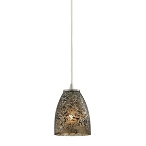 Fissure 1 Light Pendant In Satin Nickel And Smoke Glass
