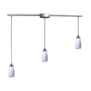 Milan 3 Light Pendant In Satin Nickel And Simply White Glass