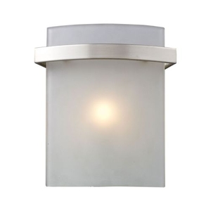 Briston 1 Light Vanity In Satin Nickel And Frosted White Glass