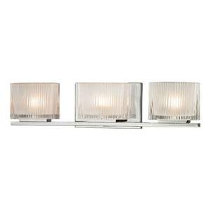 Chiseled Glass 3 Light Vanity In Polished Chrome