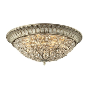 Andalusia 8 Light Flush Mount In Aged Silver