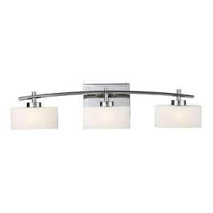 Eastbrook 3 Light Vanity In Polished Chrome And Opal White Glass