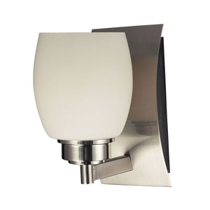 Northport 1 Light Vanity In Satin Nickel And Opal White Glass