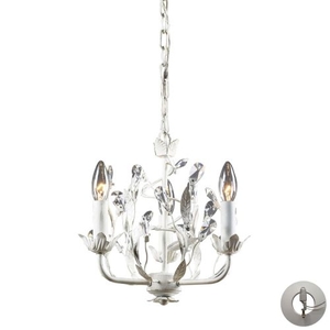 Circeo 3 Light Chandelier In Antique White - Includes Recessed Lighting Kit