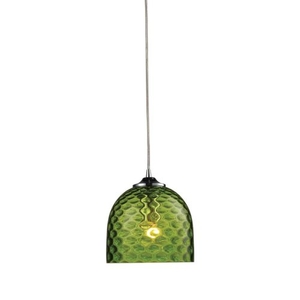 Viva 1 Light Pendant In Polished Chrome And Green Glass