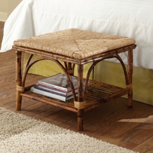 Coastal Rattan Ottoman