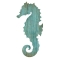 Seahorse Silhouette Facing Left Wall Art - Aqua