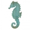 Seahorse Silhouette Facing Left Wall Art - Aqua