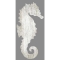Seahorse Silhouette Facing Right Wall Art - White