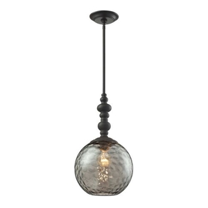 Watersphere 1 Light Pendant In Oil Rubbed Bronze And Smoke Glass