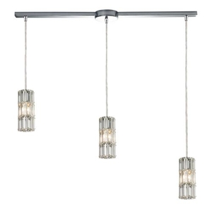 Cynthia 3 Light Pendant In Polished Chrome And Clear K9 Crystal