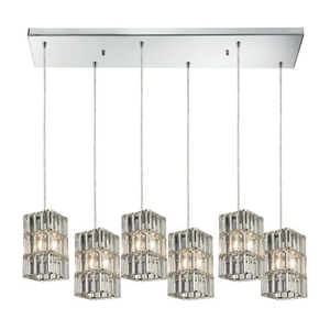 Cynthia 6 Light Pendant In Polished Chrome And Clear K9 Crystal