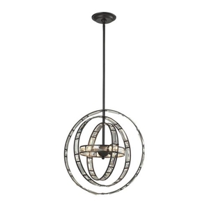 Crystal Orbs 3 Light Pendant In Oil Rubbed Bronze