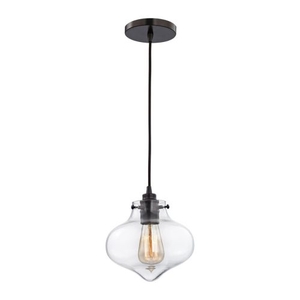 Kelsey 1 Light Pendant In Oil Rubbed Bronze And Clear Glass