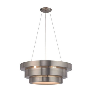 Layers 3 Light Chandelier In Brushed Stainless