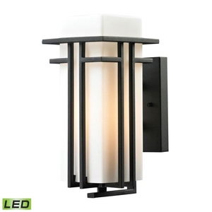 Croftwell 1 Light Outdoor Led Sconce In Textured Matte Black