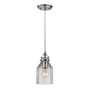 Danica 1 Light Pendant In Polished Chrome And Clear Glass