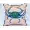 Male Blue Crab  Beige Large Outdoor Pillow