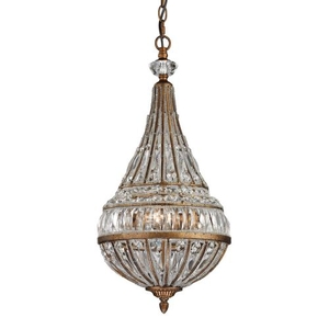 Empire 3 Light Pendant In Mocha And Clear Crystal