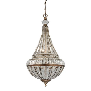 Empire 6 Light Pendant In Mocha And Clear Crystal