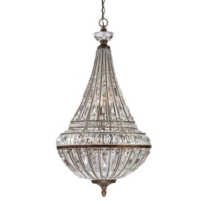 Empire 9 Light Pendant In Mocha And Clear Crystal