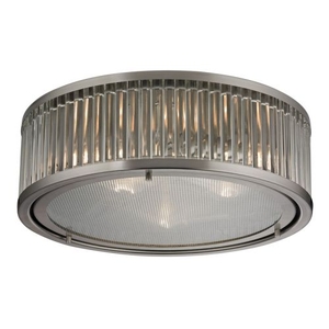 Linden Manor 3 Light Flushmount In Crystal And Brushed Nickel