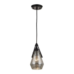Duncan 1 Light Pendant In Oil Rubbed Bronze And Antique Mercury Glass