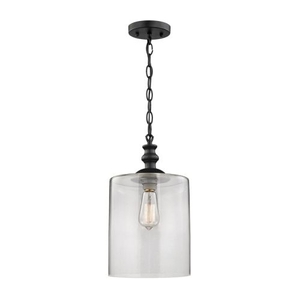 Bergen 1 Light Pendant In Oil Rubbed Bronze And Clear Glass
