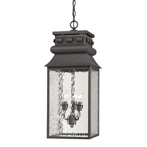 Forged Lancaster 3 Light Outdoor Pendant In Charcoal