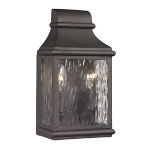 Forged Jefferson 2 Light Outdoor Sconce In Charcoal
