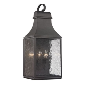 Forged Jefferson 3 Light Outdoor Sconce In Charcoal