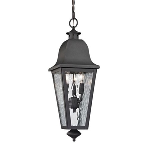 Forged Brookridge 3 Light Outdoor Pendant In Charcoal