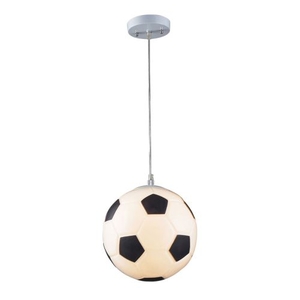 Novelty 1 Light Soccer Ball Pendant In Silver